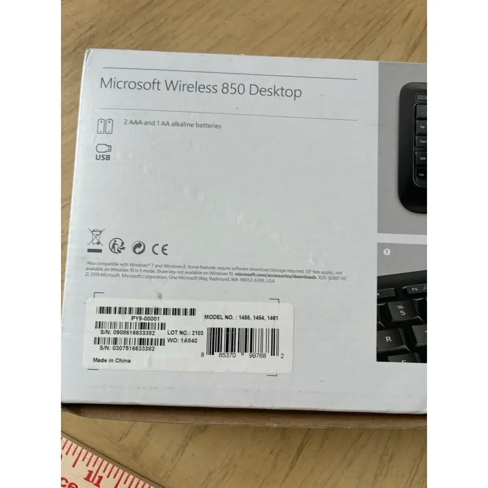 Microsoft Desktop 850 Full-size Wireless Keyboard Mouse USB Bundle Black